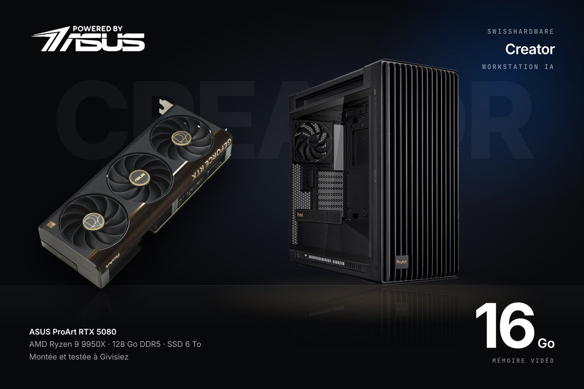SwissHardware Creator — Workstation IA Powered by ASUS