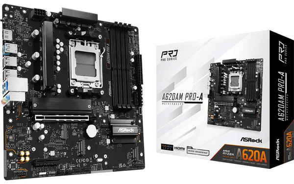 ASRock A620AM PRO-A, µATX, AM5 AMD A620A, AM5, 4x DDR5, PCIe 4.0
