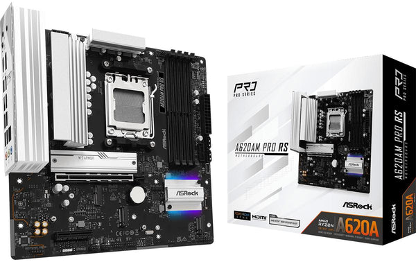 ASRock A620AM PRO RS, µATX, AM5 AMD A620A, AM5, 4x DDR5, PCIe 4.0