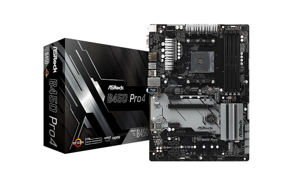 ASRock B450 PRO4 R2.0, ATX, AM4 AMD B450, 4x DDR4, PCI-E 3.0