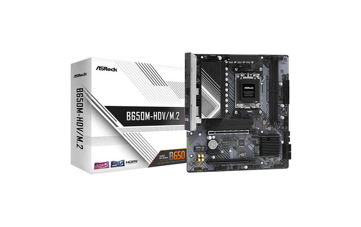 ASRock B650M-HDV/M.2, µATX, AM5 AMD B650, AM5, 2x DDR5, PCIe 4.0