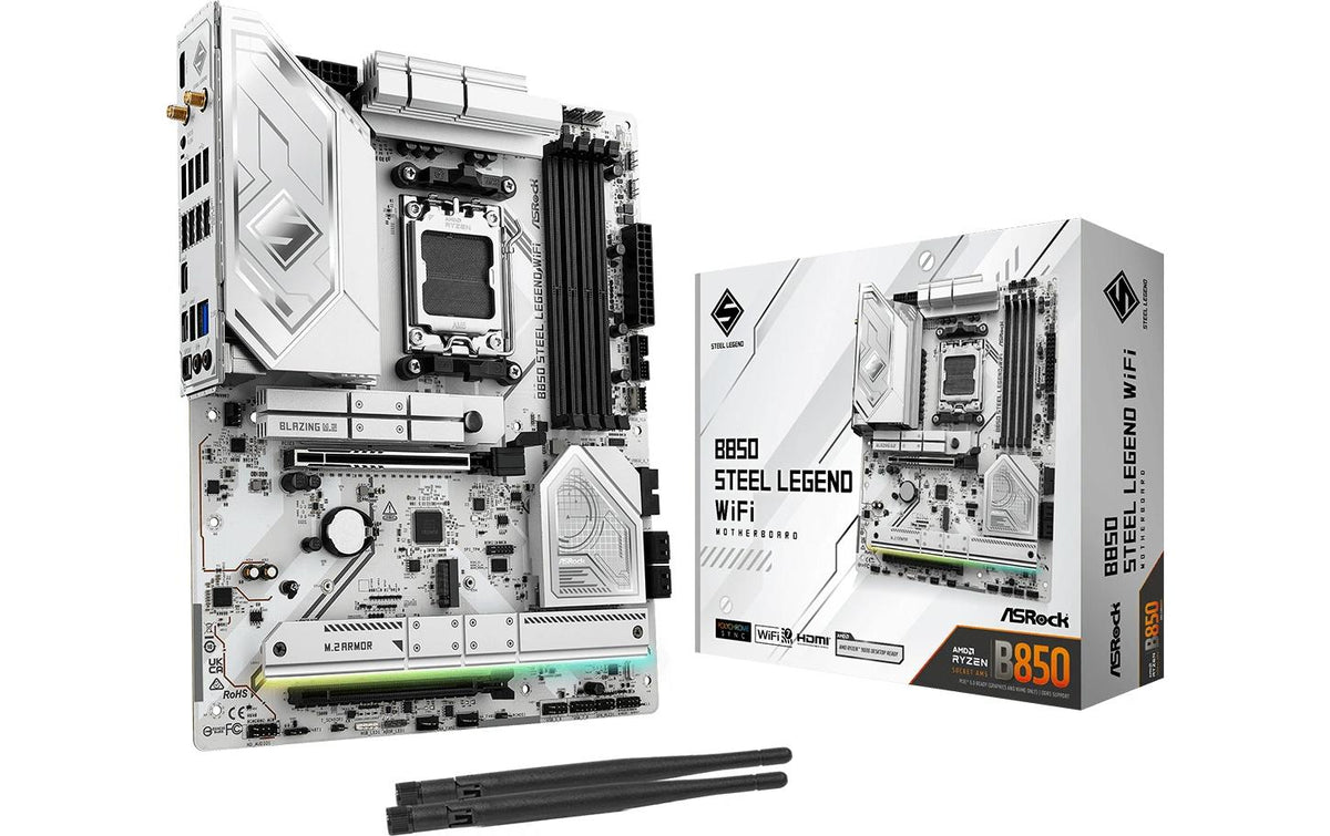 ASRock B850 STEEL LEGEND WIFI, ATX, AM5 AMD B850, AM5, 4x DDR5, PCIe 5.0