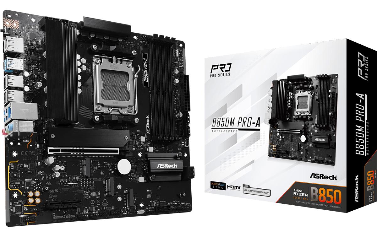 ASRock B850M PRO-A, mATX, AM5 AMD B850, AM5, 4x DDR5, PCIe 5.0