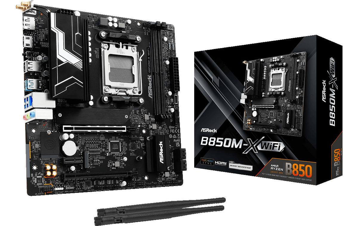 ASRock B850M-X WIFI R2.0, mATX, AM5 AMD B850, AM5, 2x DDR5, PCIe 4.0