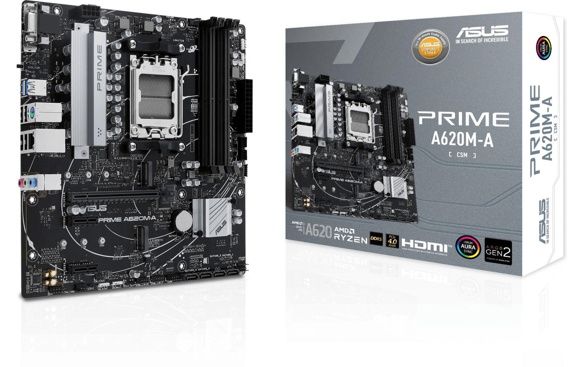 ASUS PRIME A620AM-A-CSM, mATX AM5, AMD A620A, 4x DDR5, PCIe 4.0