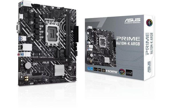 ASUS PRIME H610M-K ARGB, mATX LGA1700, 2x DDR5, PCI-E 4.0