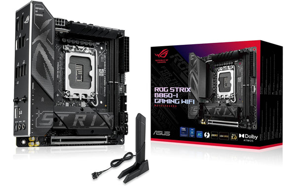 ASUS ROG STRIX B860-I GAMING WIFI, miniITX LGA1851, 2x DDR5, PCI-E 5.0, HDMI, DP