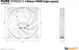be quiet! PC-Lüfter Pure Wings 3 PWM high-speed 120 mm