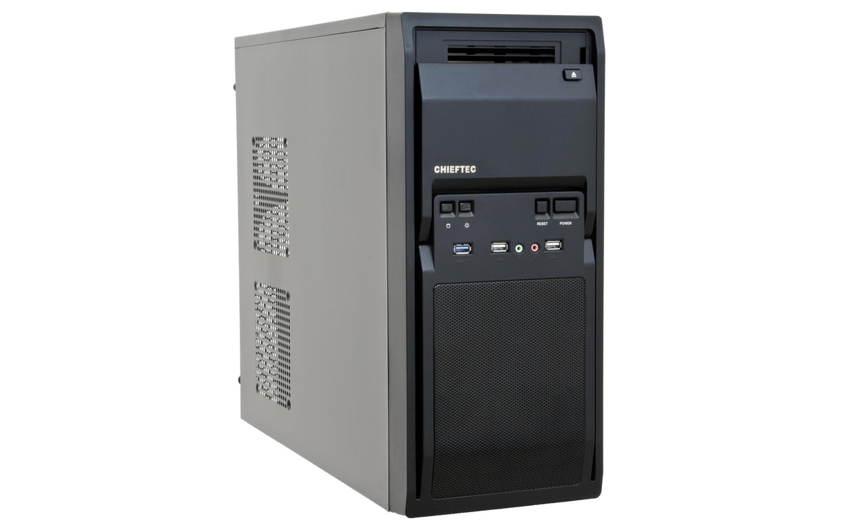 Chieftec Midi Tower LG-01B, schwarz o.NT 2x5.25, 3x3.5, 1x2.5 int., USB3.0/USB2.0