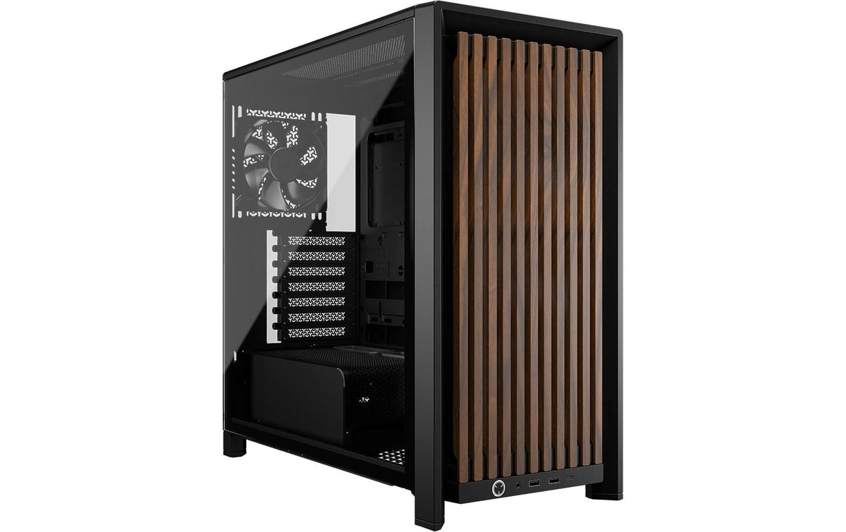 Corsair Boîtier d’ordinateur 4000D Wood noir, noyer