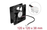 Delock Gehäuselüfter 120xx120x38mm, 12V Axiallüfter, schwarz, 12V DC