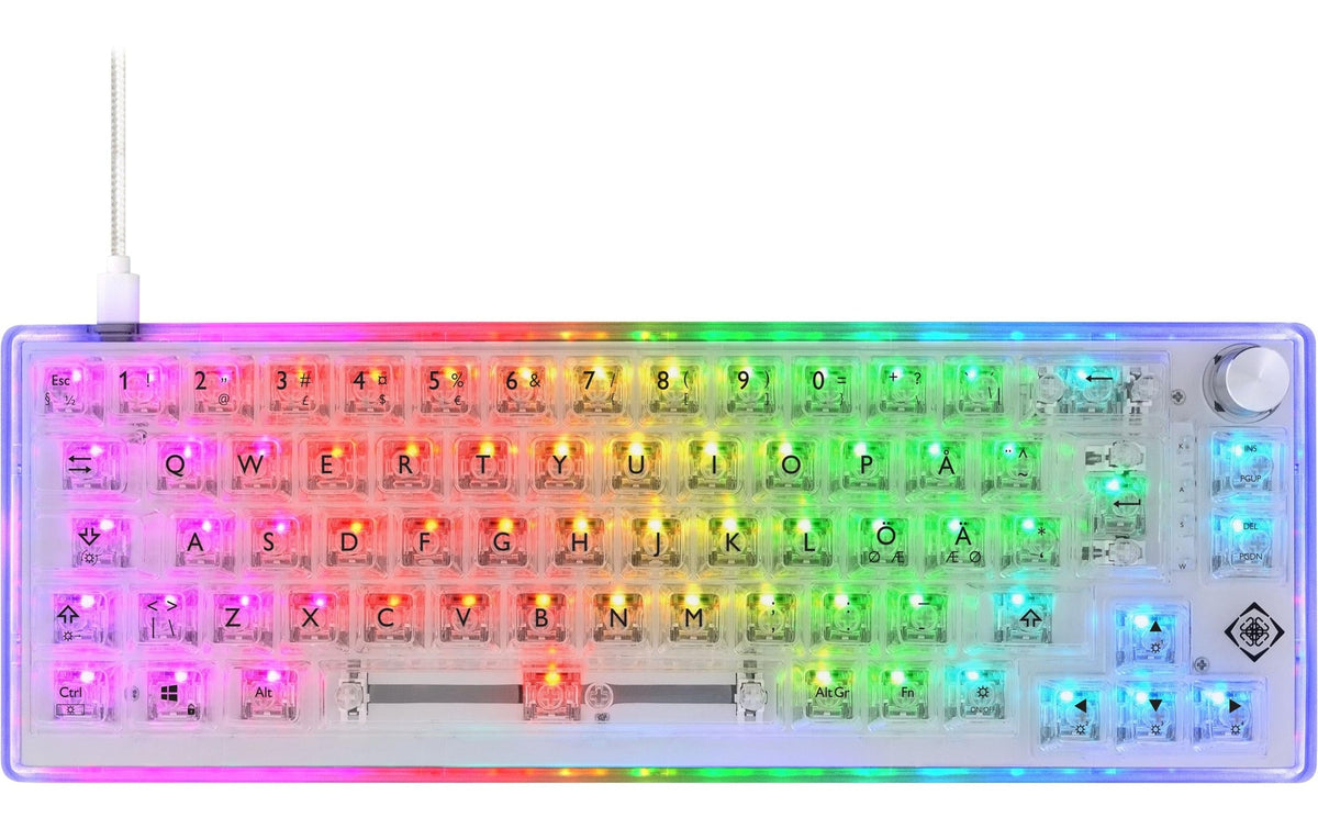Deltaco TKL Gaming Keyboard mech RGB, trans CH-Layout, mechanisch, RGB, Transparent