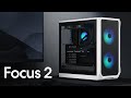Fractal Design Boîtier d’ordinateur Focus 2 TG Clear Tint Noir