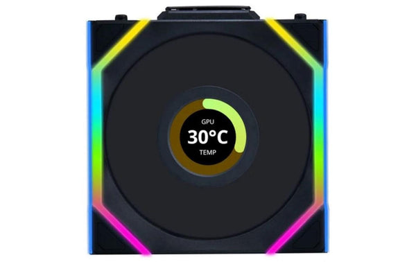 Gehäuselüfter Lian Li 12RSLLCD1W1B 120x120x25mm, LCD, ARGB PWM, Schwarz