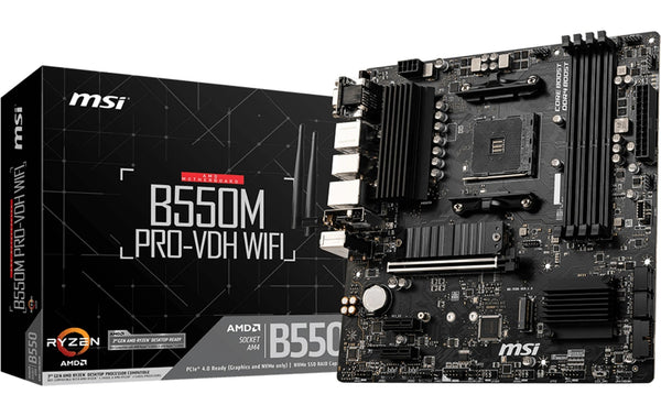 MSI B550M PRO-VDH WIFI, AM4, mATX AMD B550, 4x DDR4, PCIe 4.0, HDMI, DP