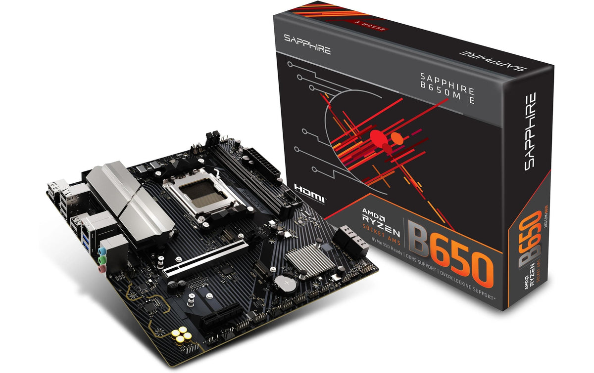 Sapphire B650M-E, mATX, AM5 AMD B650, 2x DDR5, PCIe 4.0, 2.5G