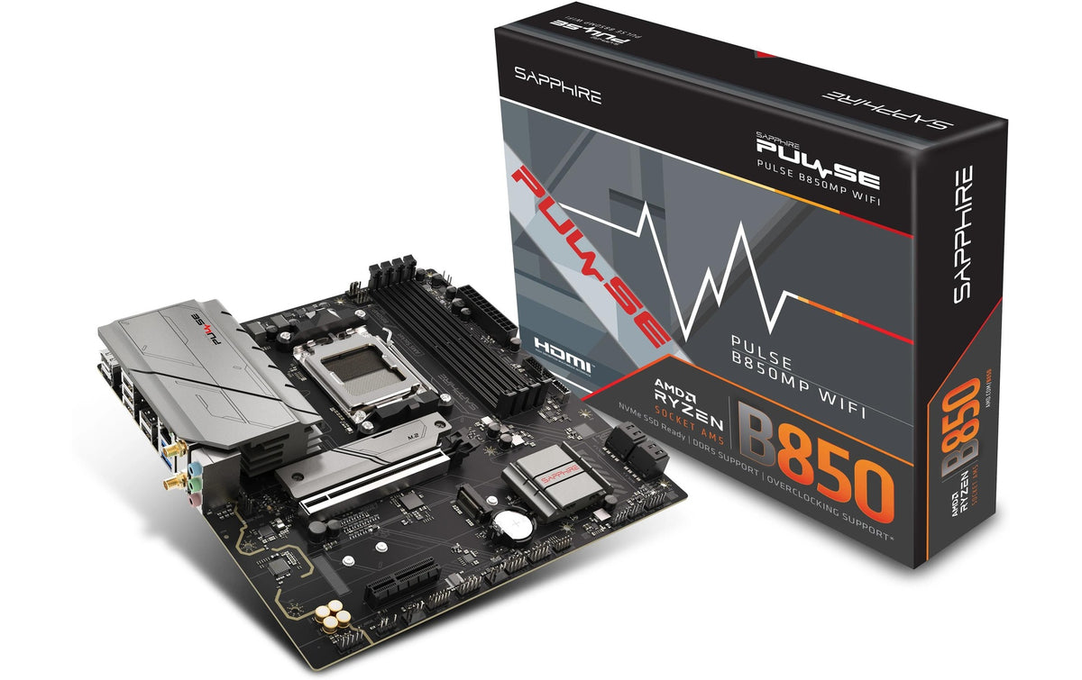 Sapphire PULSE B850M WIFI, mATX, AM5 AMD B850, 4x DDR5, PCIe 4.0, 2.5G, WIFI6