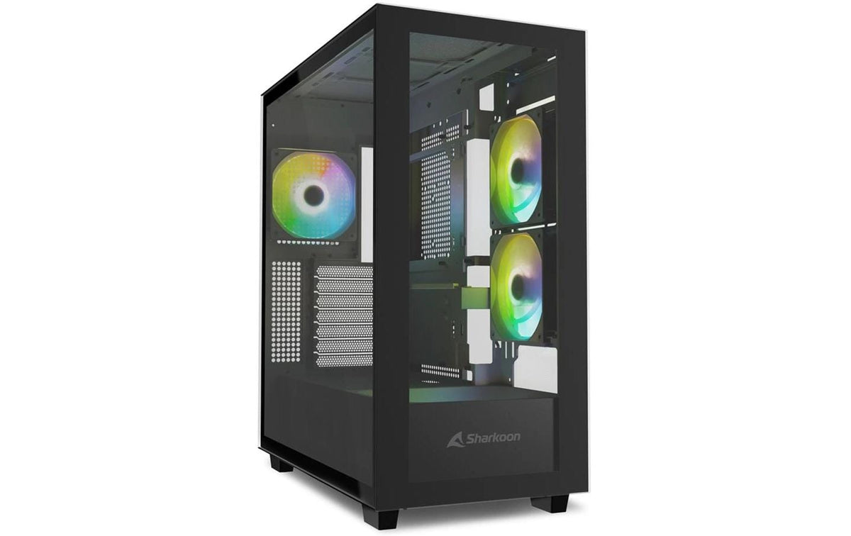 Sharkoon Rebel C60 Black RGB ATX, 2x U3, 1x Type-C, TG, 4x 120 ARGB PWM