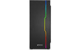 Sharkoon RGB Slider Black ATX, 1x U2, 2x U3, Tempered Glass, 1x 120