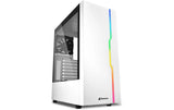 Sharkoon RGB Slider White ATX, 1x U2, 2x U3, Tempered Glass, 1x 120